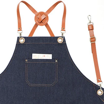 Work chef cheap kitchen apron Denim apron custom LOGO coffee shop leather work apron