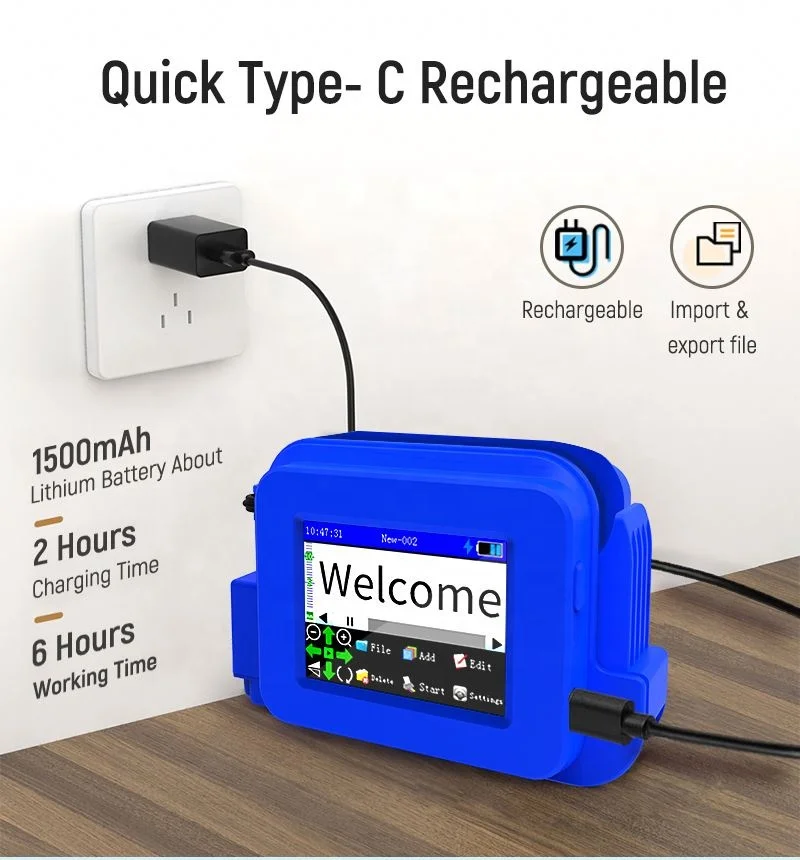 Quick Dry Ink Handheld Inkjet Printing Machine for Non Porous Metal Plastic QR Code Batch Marking