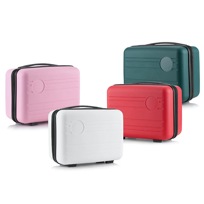wholesale custom small mini 14inch carry on pp pc abs hard shell makeup case suitcases