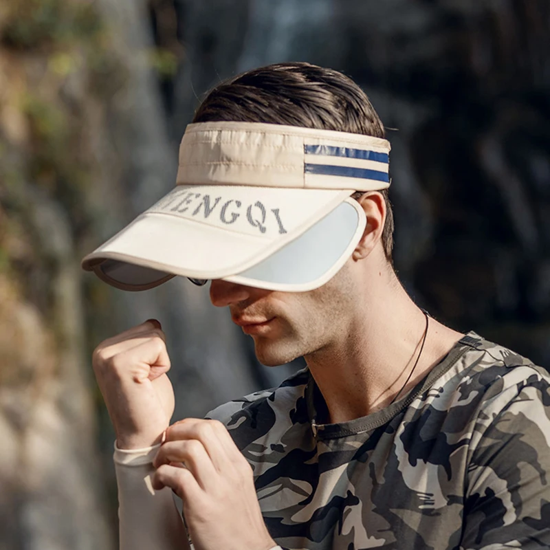 Men Curved Brim Sun Visor Cap UV Protection Sun Hat Summer Outdoor Sports Caps