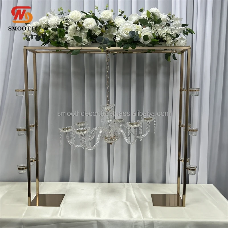 SMOOTH Crystal Candlelight Dinner With Western Cuisine Candle Jars Metal Candlestick