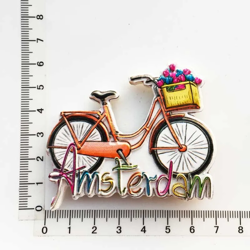 Custom Netherlands Amsterdam Souvenir Fridge magnet 3D Printing Polyresin Magnet Resin Promotional Fridge Magnet Stickers