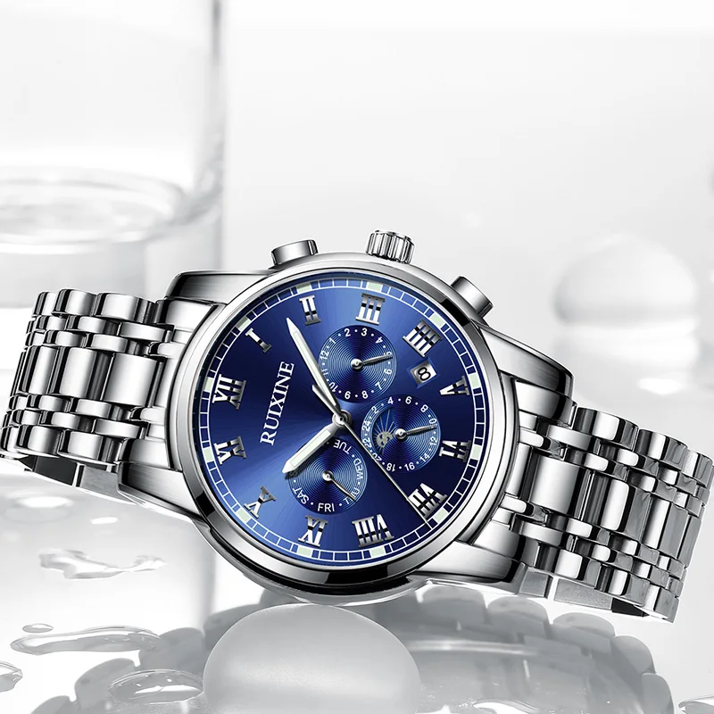 Analog quartz stainless steel mesh band watch titan men golden watches