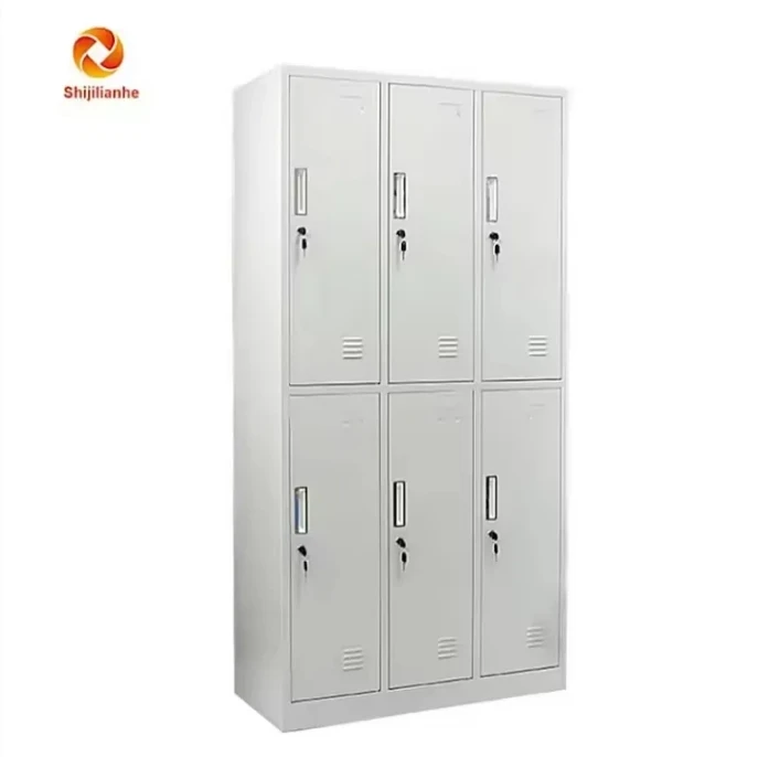 Metal locker cabinet Metal Steel 6 Compartment Locker Steel Closet Wardrobe Cupboard Gym Locker
