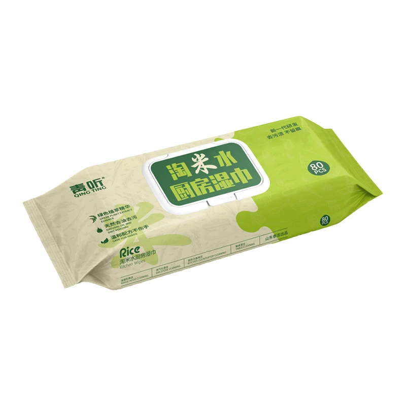 Qingting 80 pieces of kitchen wipes powerfully clean and degrease household disposable wipes, wipes and paper thickened bags.