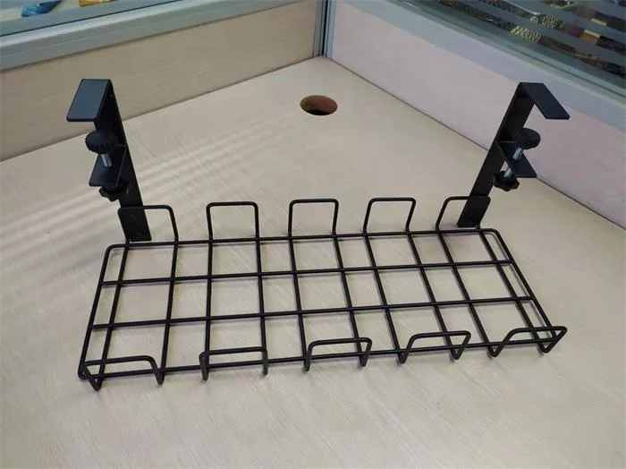 Clamping Adjustable Cable Management Tray Under Desk No Drill Under Desk Metal Cable Tray White Wire Cable Management Tray