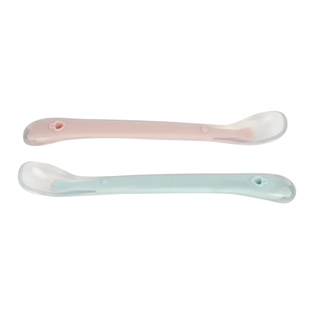 Newsun Colorful Animal Shape Bear Training Spoons Silicon Tableware Silicone Baby Feeding Spoon