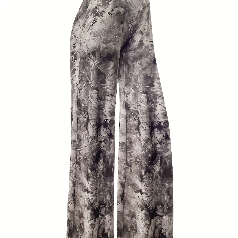 Factory Wholesale Women Tie Dye Printing Wide Leg High Pants Waist Hip Lifting Women Sports Fitness Leggings