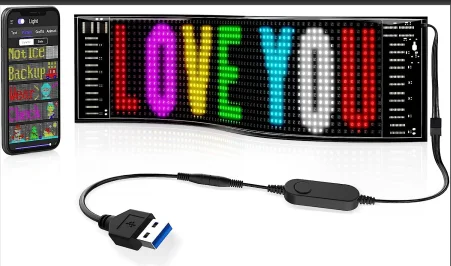 Светодиодная матричная панель 60*192 мм P3 умная цифровая Гибкая Адресуемая RGB пиксельный узор текстовая анимация вывески
