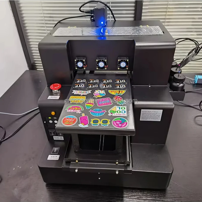 Automatic A4 Size LED Embossed Printer UV Flatbed Printer for Phone Case Printing with Varnish Function Upgrade Metal Acrylic