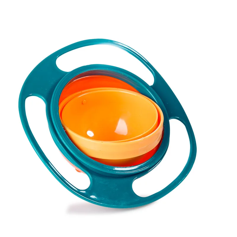 New Arrival Kids Eating Training 360 Degree Rotation Balance Bowl Universal Snack Bowl Dish with Spill Proof Lid