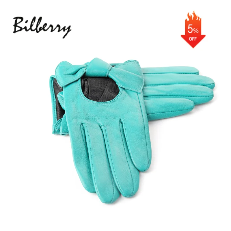 Sheepskin Gloves Wholesale Genuine Fur Cuff Women Touchscreen Sheepskin Leather Winter Gloves