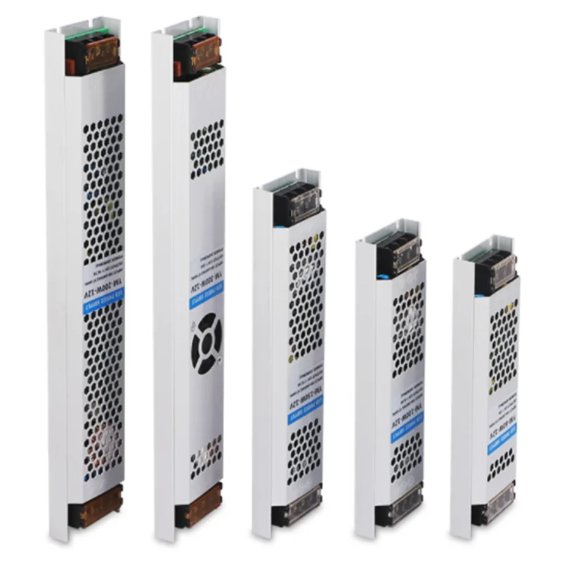 Светодиодный WS2812 SK6812 RGBCCT свет DC12V 24V трансформаторы ультра тонкий без вентилятора шума LED Драйвер AC190-240V 60W