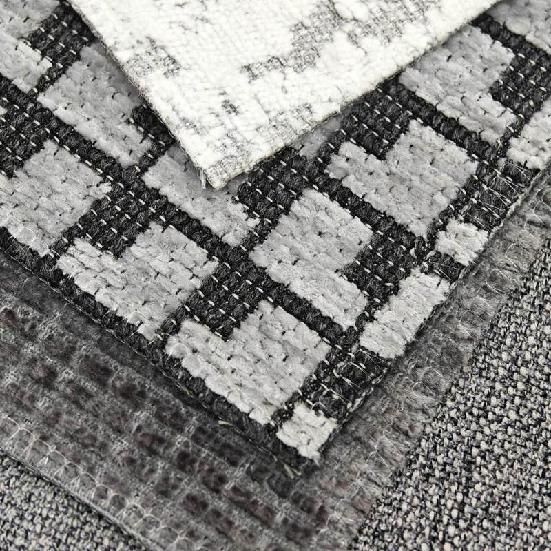 Waterproof Vintage Plaid Bubble Jacquard Sofa Upholstery Fabric Home Textile Deco Wool for Lazy Boy Chenille Industry Trends