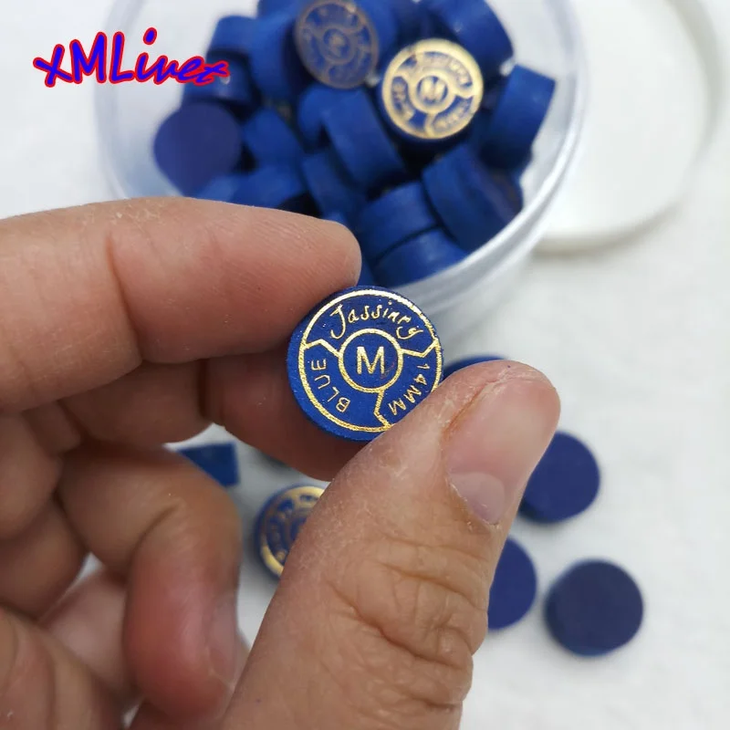 New Customized Dark Blue Pool cue tips 14mm M hardness Snooker Cue Tip  6 layers Billiard Cue Tip billiard accessories