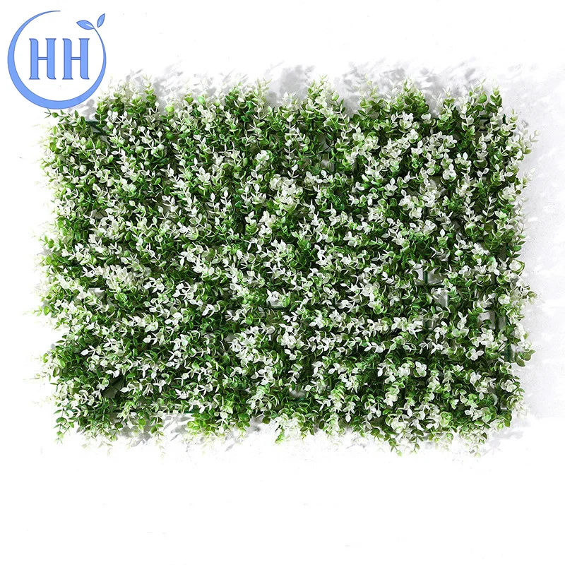 UV Protection Plastic Decorative Backdrop Grass Wall Artificial Plant for Wall yellow pampas Green Home Balcony Garden