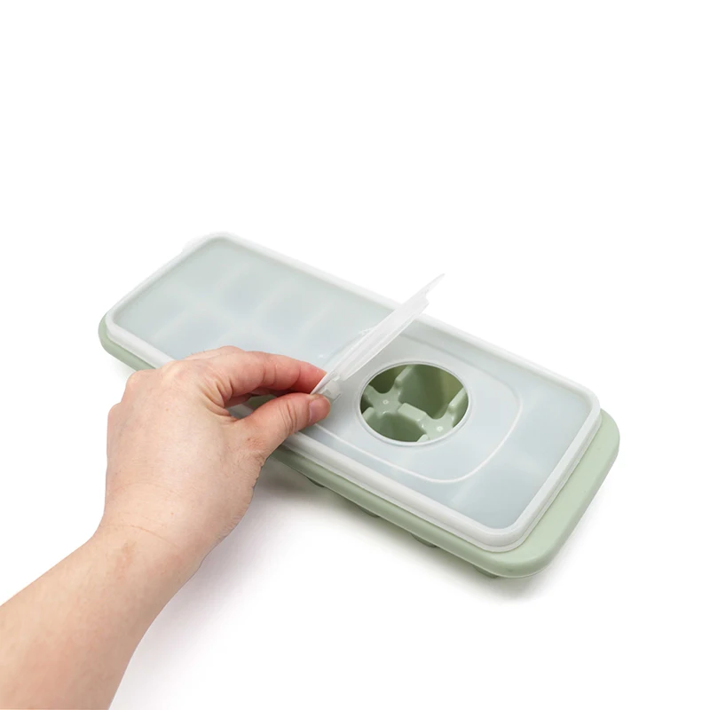 Factory Outlet custom silicone ice molds Plastic ice cube tray custom mold ice cream with Lid