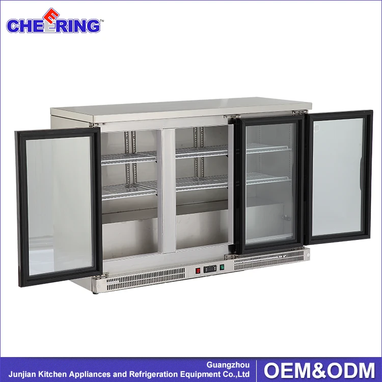 210L Factory Brand Wooden Case Home Beverage Beer Commercial Display Fridge With Glass Door