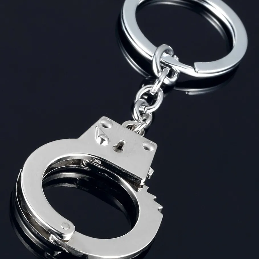 Factory Wholesale Personalized Handcuffs Keychain Zinc Alloy Car Metal Key Ring