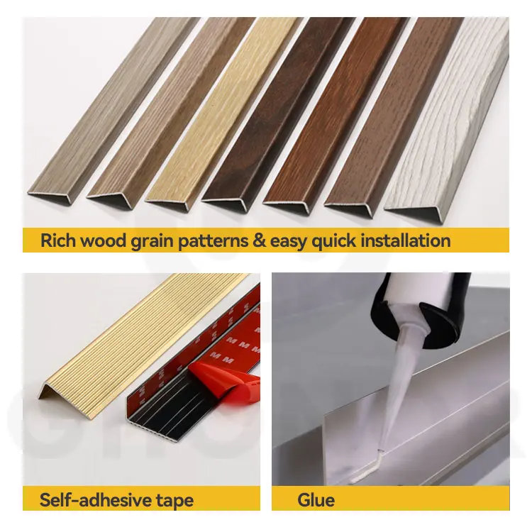 Carborundum Stairs Tile Trim Step Edge L Aluminium Alloy 6063 Anti Slip Stair Nosing Strips