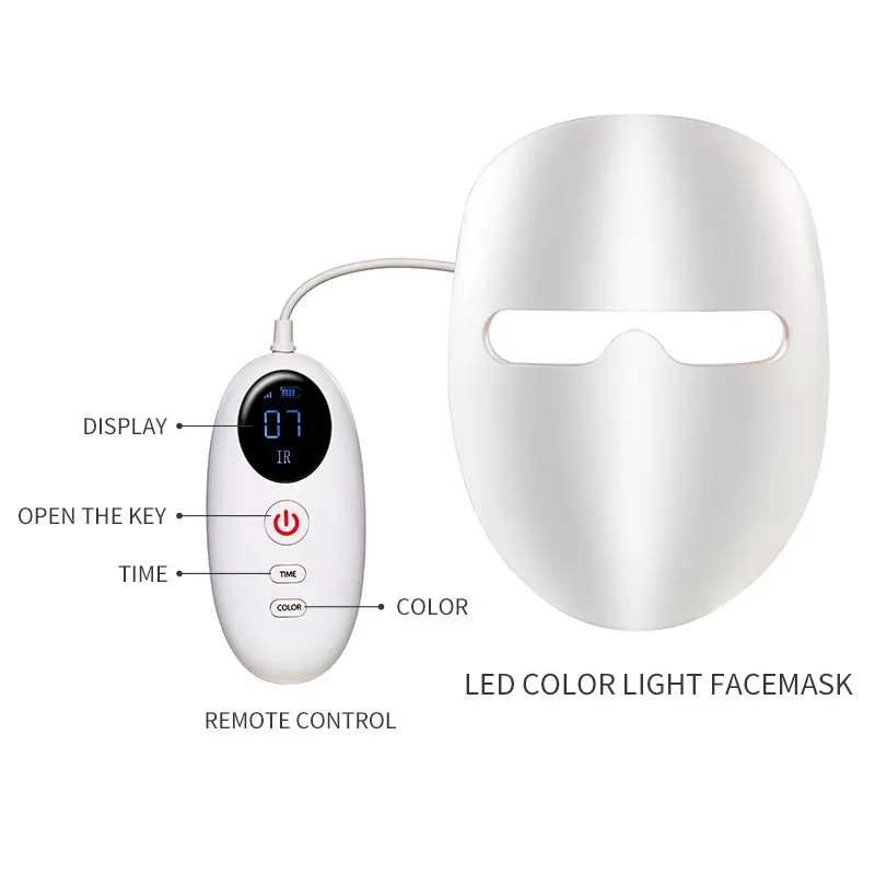 lights beauty facial mask multi-color 3-D silicone collagen production facial skin rejuvenation led mask