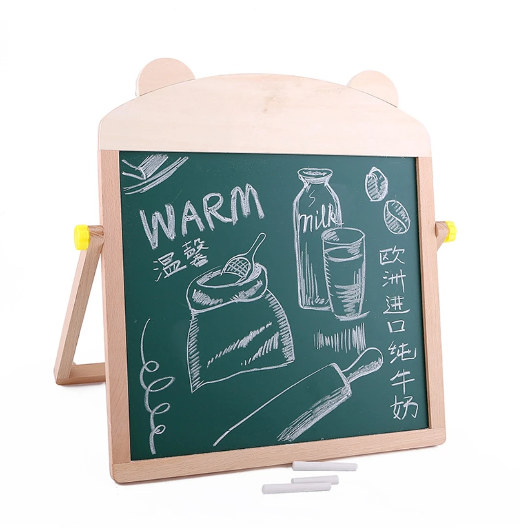 Wooden Double Sided Chalk Board Art Easel Magnetic Drawing Board Games Toys for Kids