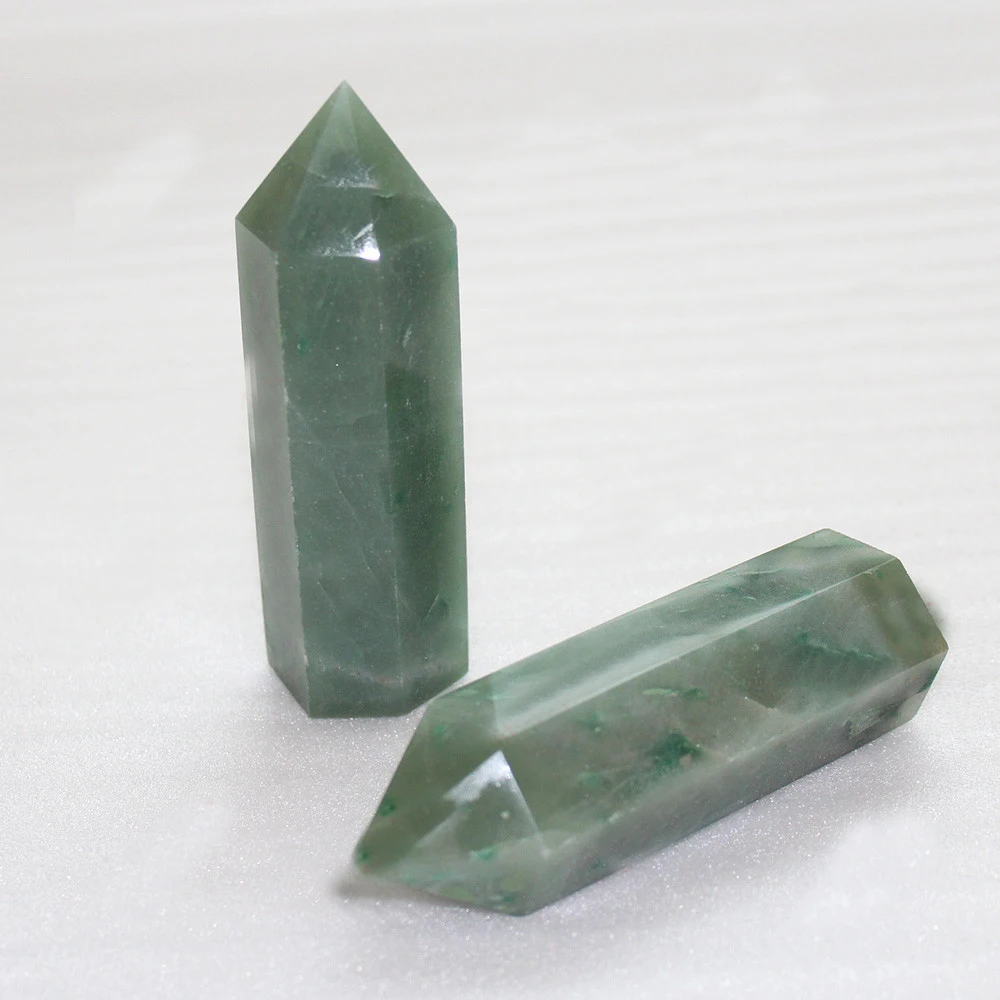 10*3cm Natural Healing Crystal Single Points Wand for Meditation Green Aventurine Gemstone Wand