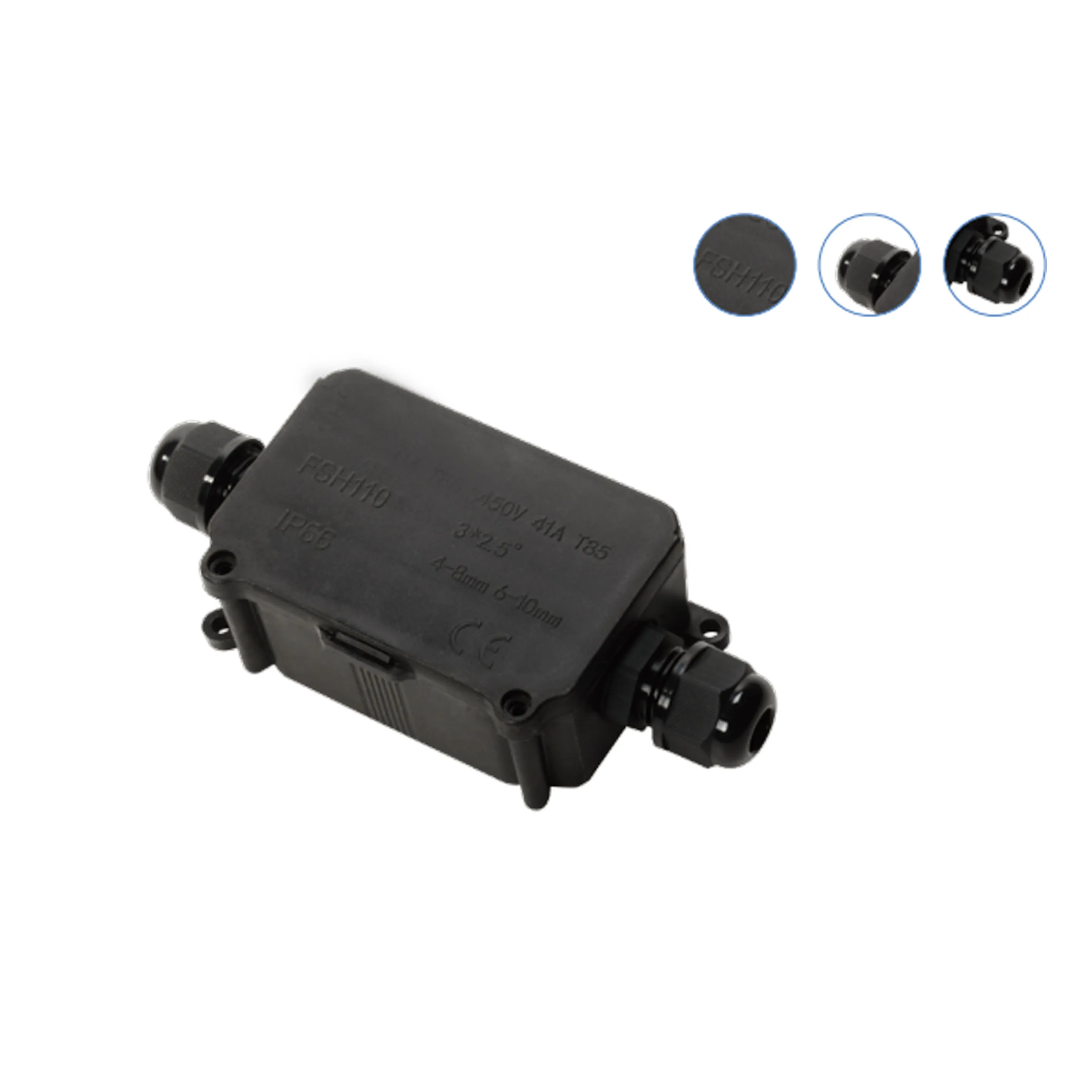 IP66  4 way Waterproof Junction box with PG9 waterproof connector
