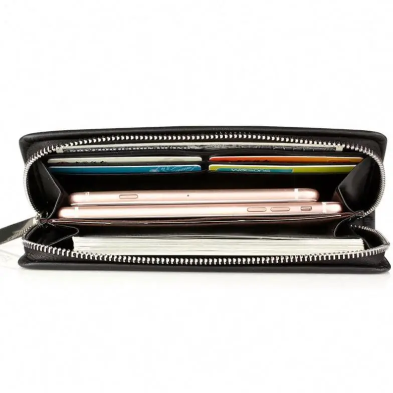 REACH Test Durable High End Quality Genuine Full Grain Leather Customized Free Logo Unisex Oem Rfid Wallet