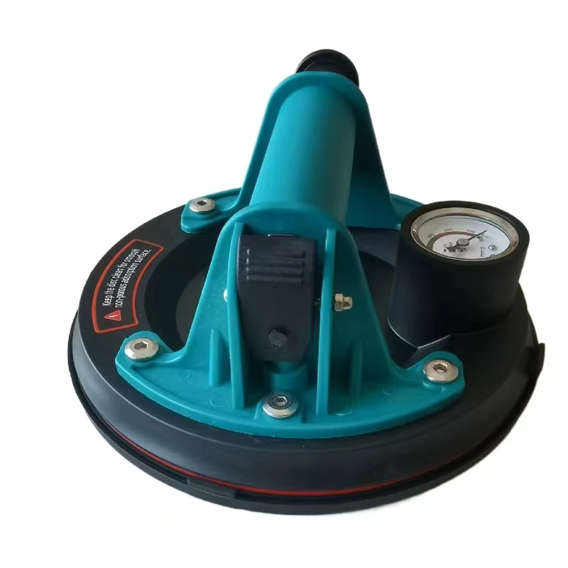 Factory Sales Vacuum Suction Cup Glass Tile Sucker Heavy Duty Hand-Held Tiling Suction Cup With Abs Handle & Pressure Gauge