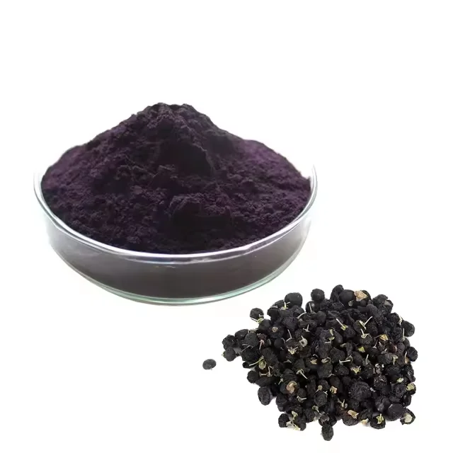 Factory price 25% Anthocyanin black goji berry extract/black goji berry powder 10:1