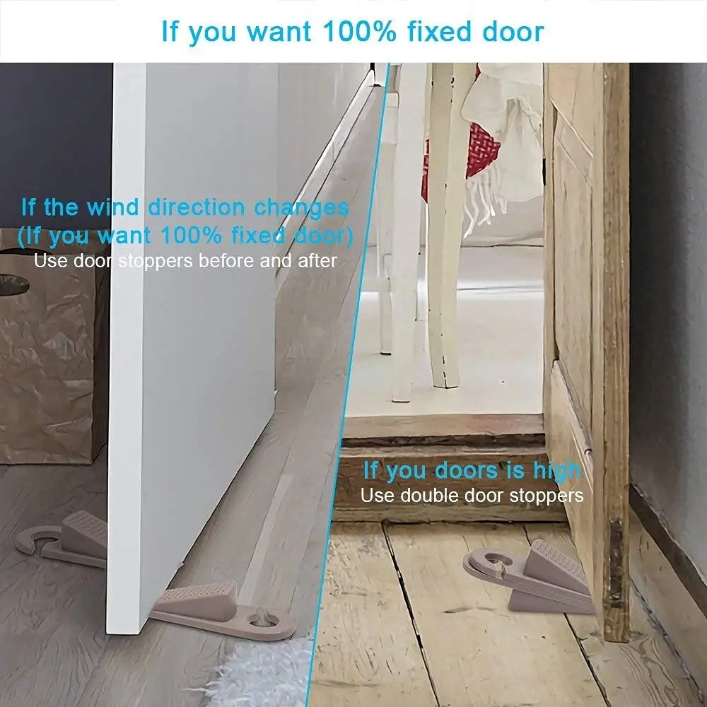 Non-Slip Door Rubber Stopper Baby Safety Wedge -Set of 2