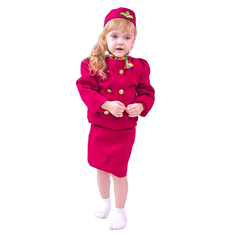Carnival kids dress up costumes girls stewardess costume cosplay costume professional police chef nurse uniform