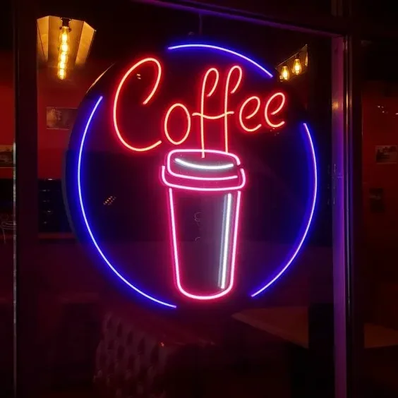 New Product Led Neon Letters Customized Neon Open 24 Hours Cafe Signs For Business Signs
