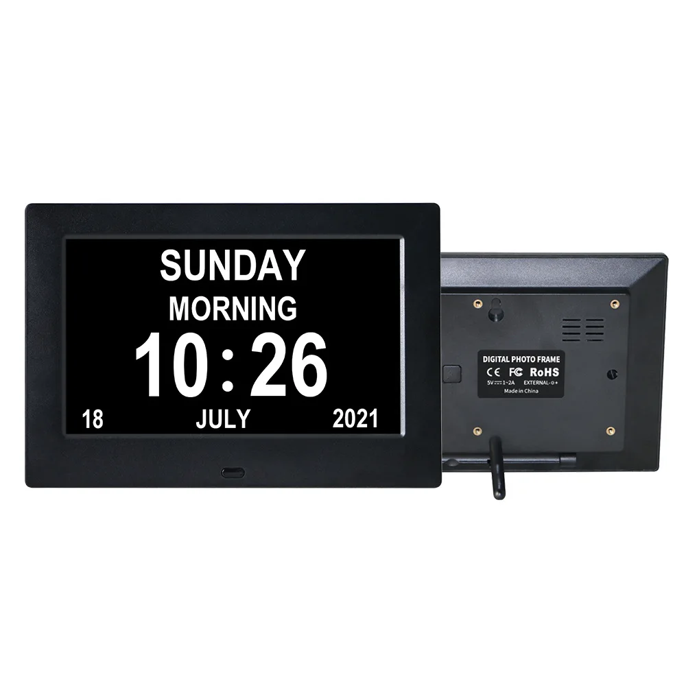 New Arrival Small 7 Inch Desk Dementia Elderly Seniors Digital Calendar Day Clock for Memory Impaired Digital Alarm Cl