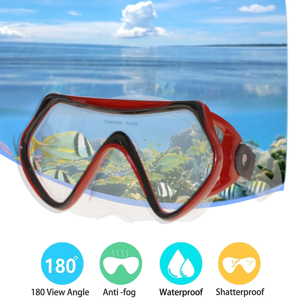 Маски для подводного плавания для взрослых, принадлежности для фридайвинга, очки для подводной охоты, комплект оборудования для ныряния с храпом