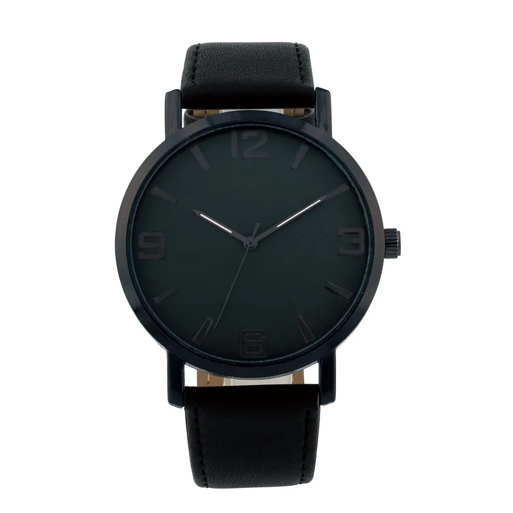 Mens Watches Minimalist  Analog Quartz Waist Watch Ultra Thin Full Black Watches Men Wrist