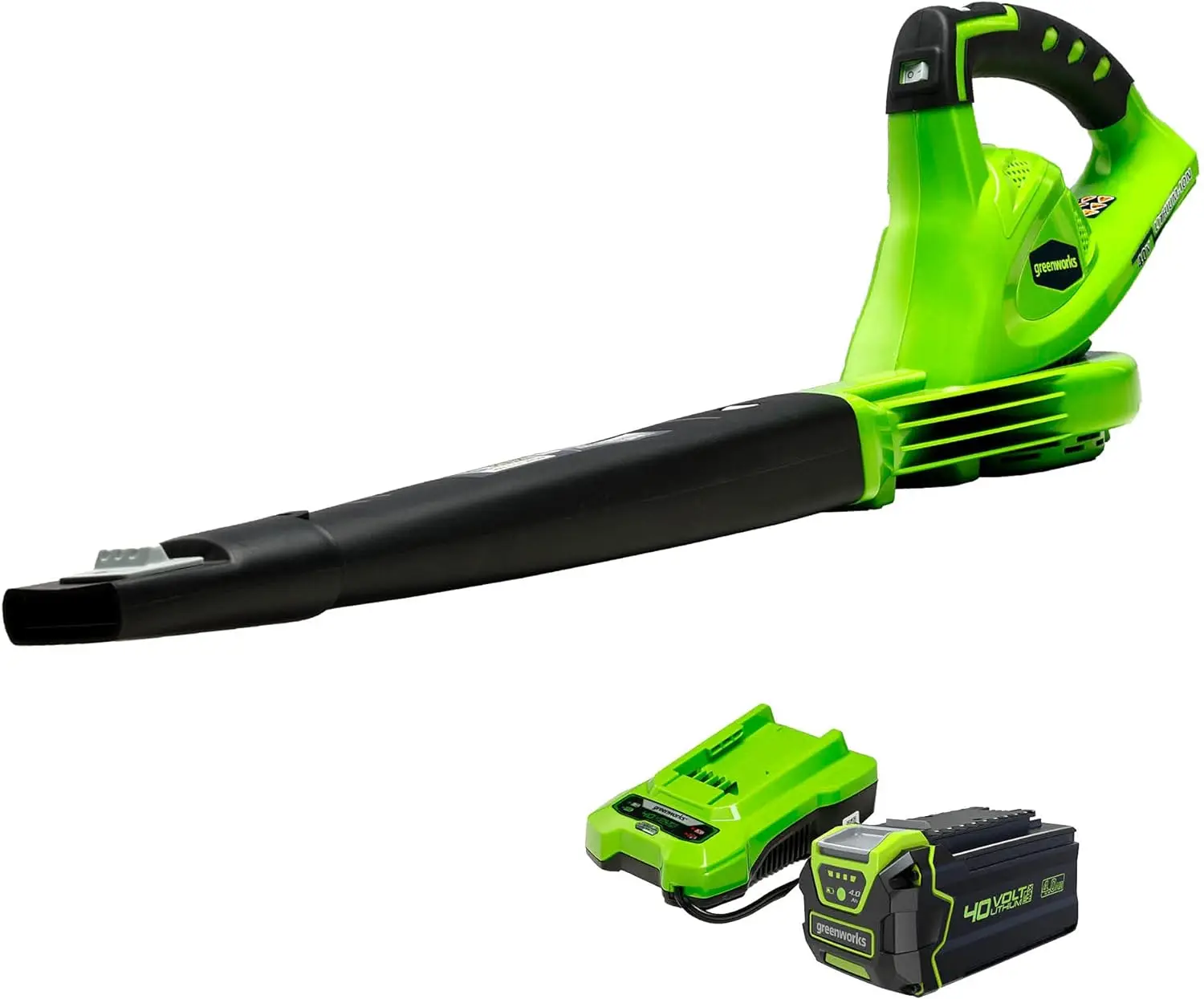 Greenworks 40V 150 MPH / 130 CFM Cordless Leaf Blower, 4.0Ah Battery and Charger Included