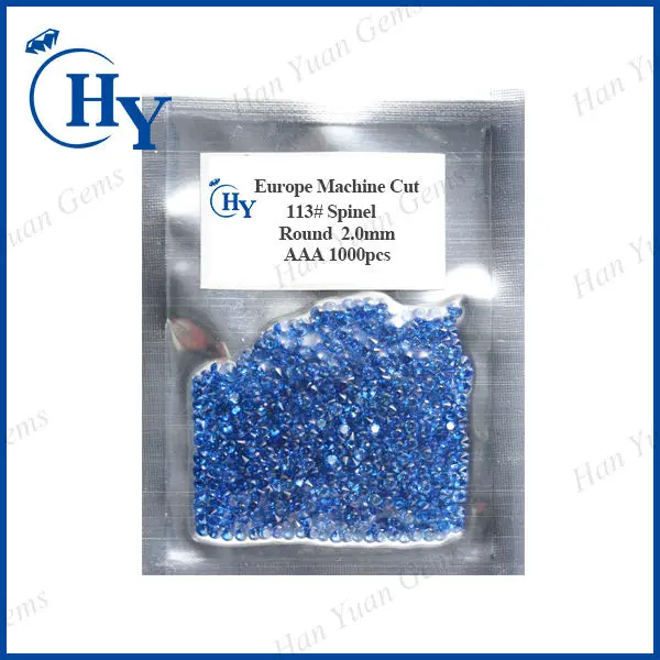 Wholesale synthetic round brilliant cut loose 113# bule sapphire spinel in stock