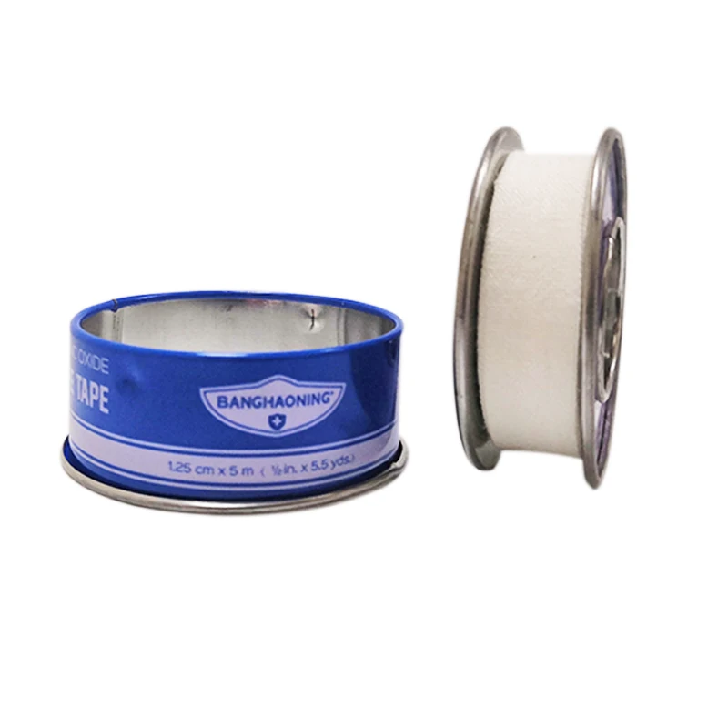 Zinc Oxide Metal Cover Tinplate Medical Sticking Plaster  White Cotton Tape
