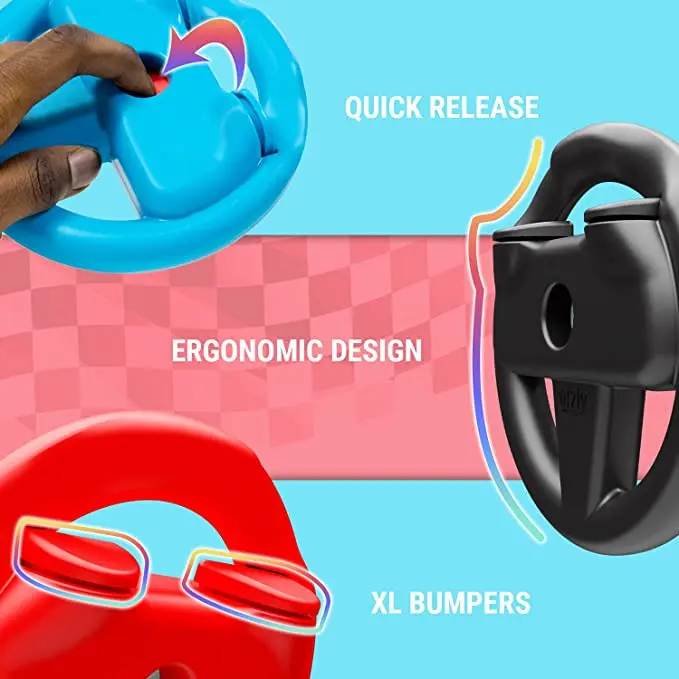 New Arrival 2 Pack Gaming Steering Wheel Video Game Accessories for Nintendo Switch Joy-con Controller