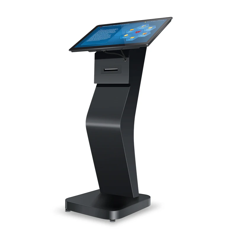 Built-in speaker 2*10w information query machine 21.5 inch ticket printer lcd interactive touch screen kiosk