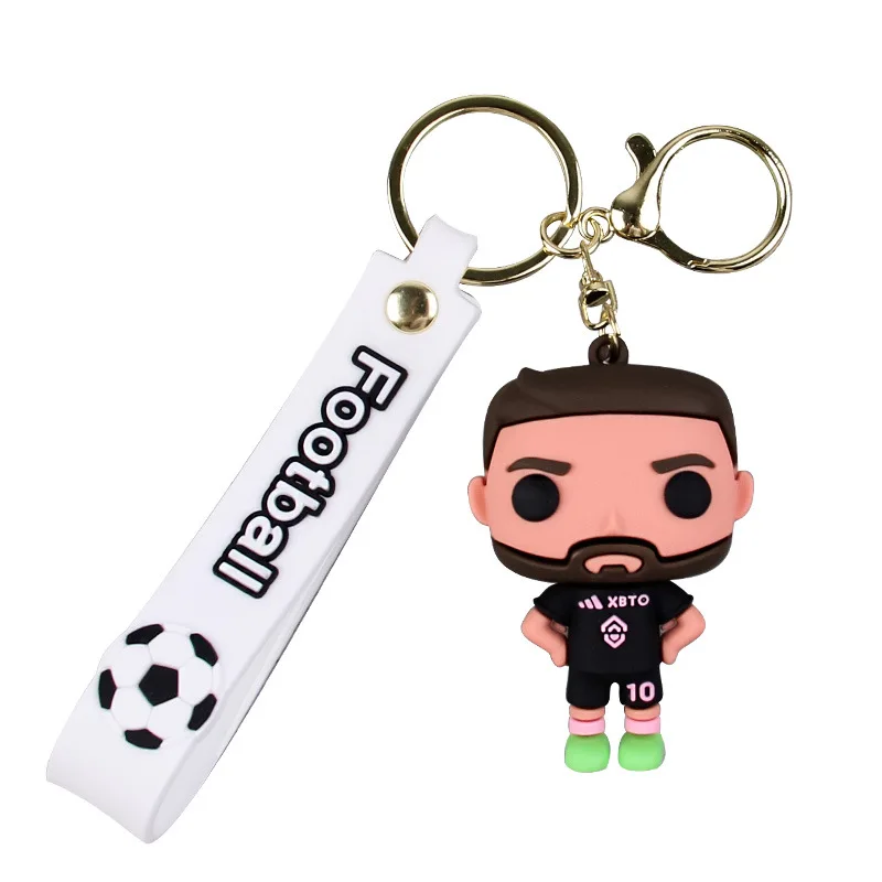 ZY3137C Popular Soccer Star Messi Key Chains Teen Gift Backpack Ornament Doll Pendant Football Keychain Cheaper Wholesale