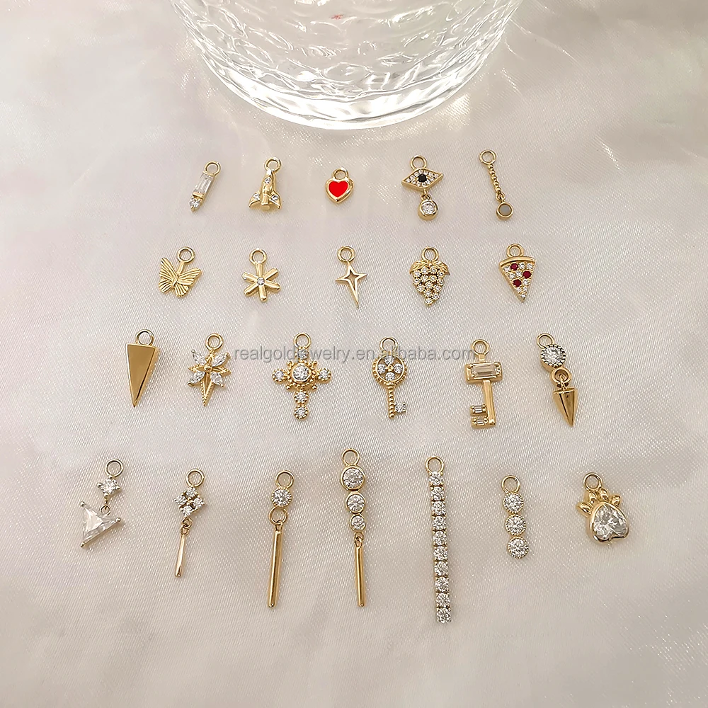 Customize Cute Solid 14k/18k Real Gold Accessory for Necklace DIY Gold Accessory Fine Jewelry Jewelry Findings & Components