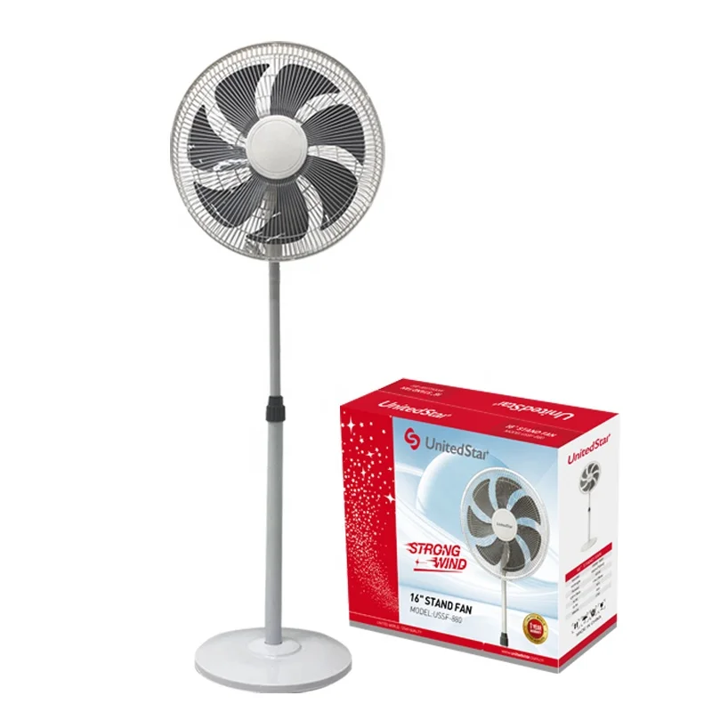 UnitedStar stock 7 air blades pedestal fan floor 16 inch plastic stand fan electric
