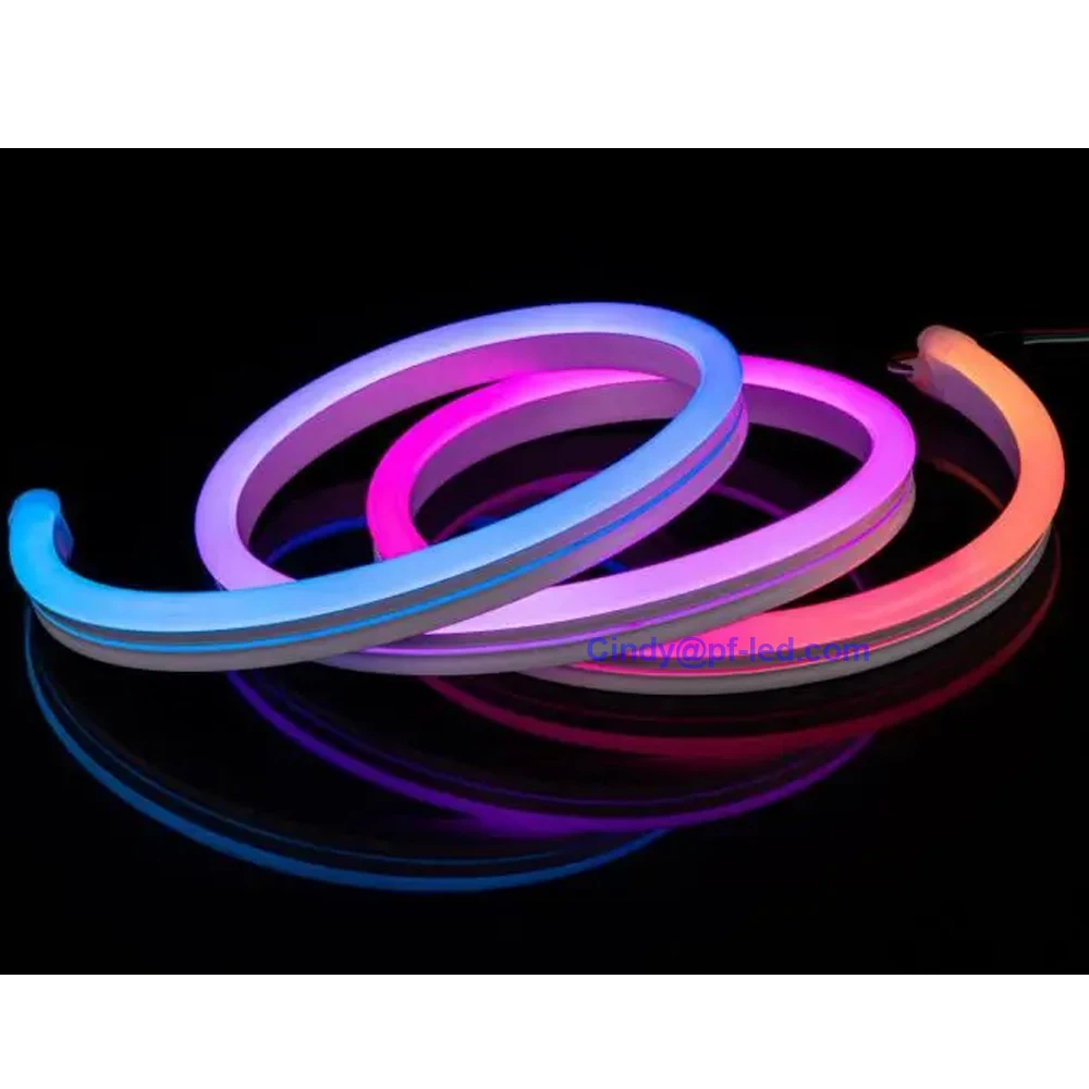 Светодиодная лента с боковым изгибом неоновый гибкий белый пиксель RGB плоский горизонтальный 10*20 мм 24 В шнур