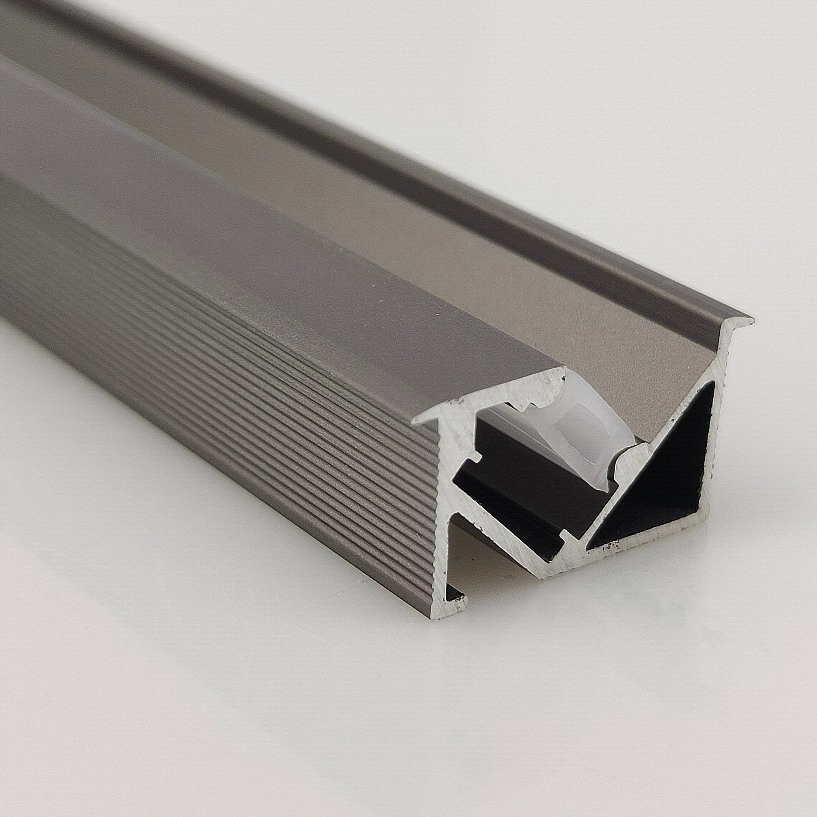 W17*H10mm oblique luminescent embedded LED aluminum cabinet under 45 degree lighting profile
