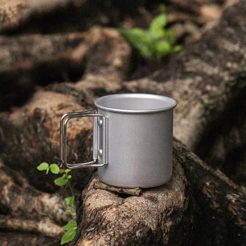 Travel mug cup Aluminium aluminium isolating handle outdoor camping travel cups,camping mug