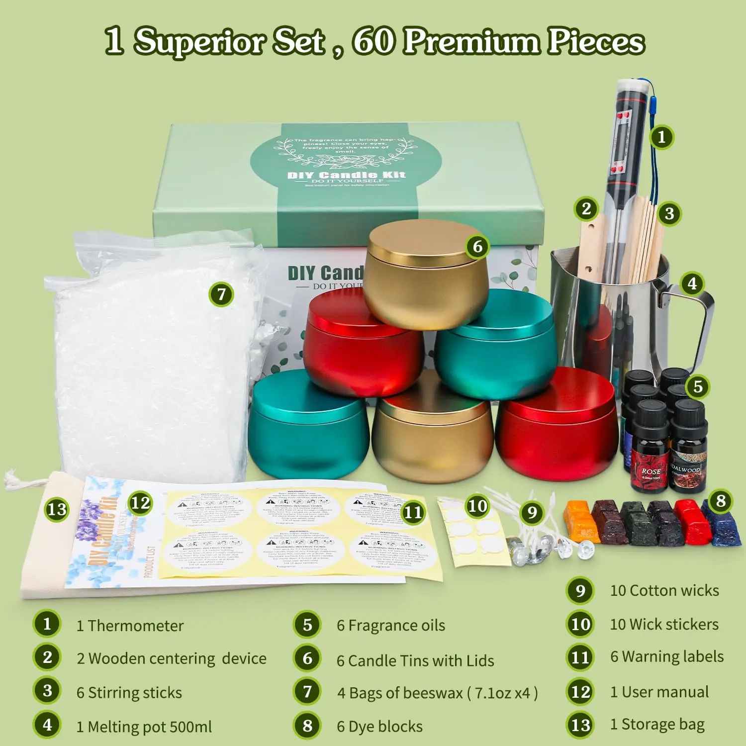 DIY Candle Making Kit,Beeswax Scented Candles ,Arts and Crafts for Adults and Teens Gift Set