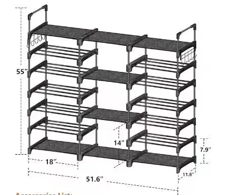 Multi-functional shoe rack 10 ply combination metal modern simple double-row three-row shoe rack wholesale